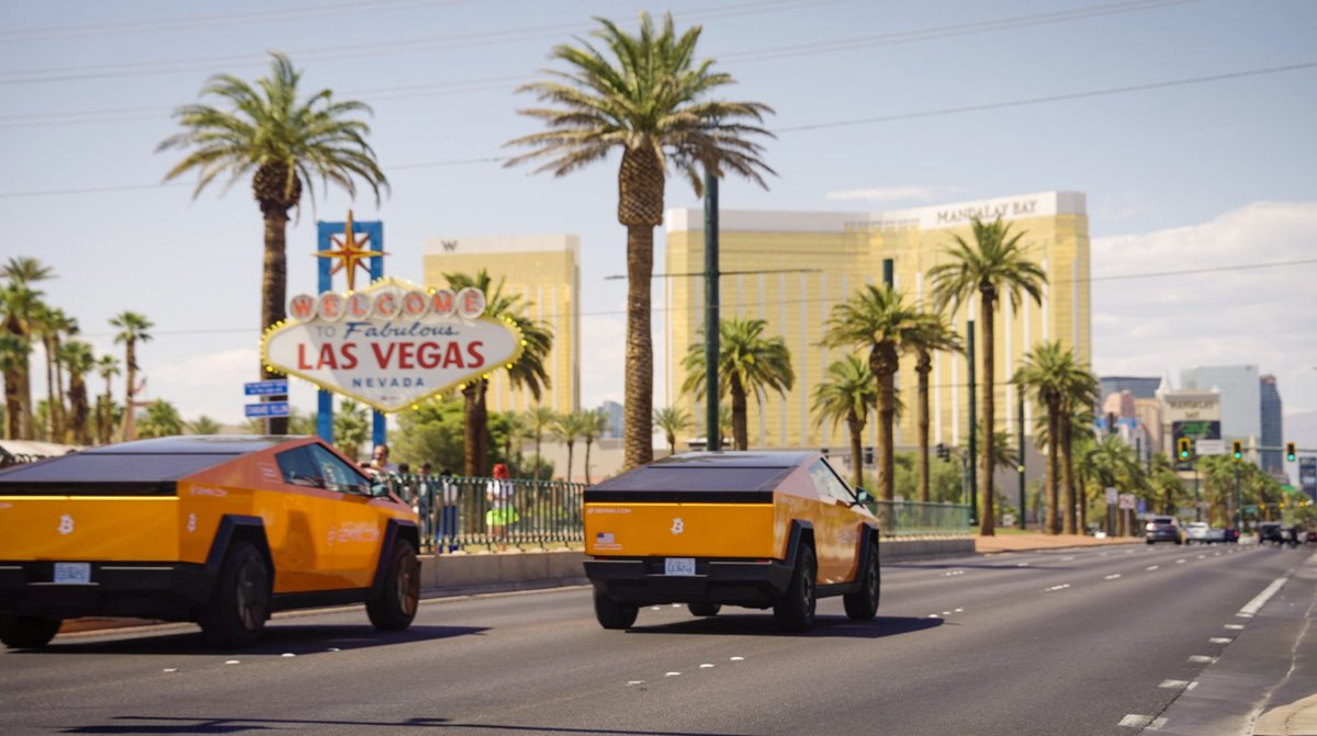 Touchdown in Vegas. Cybertrucks have arrived for Bitcoin 2025.
