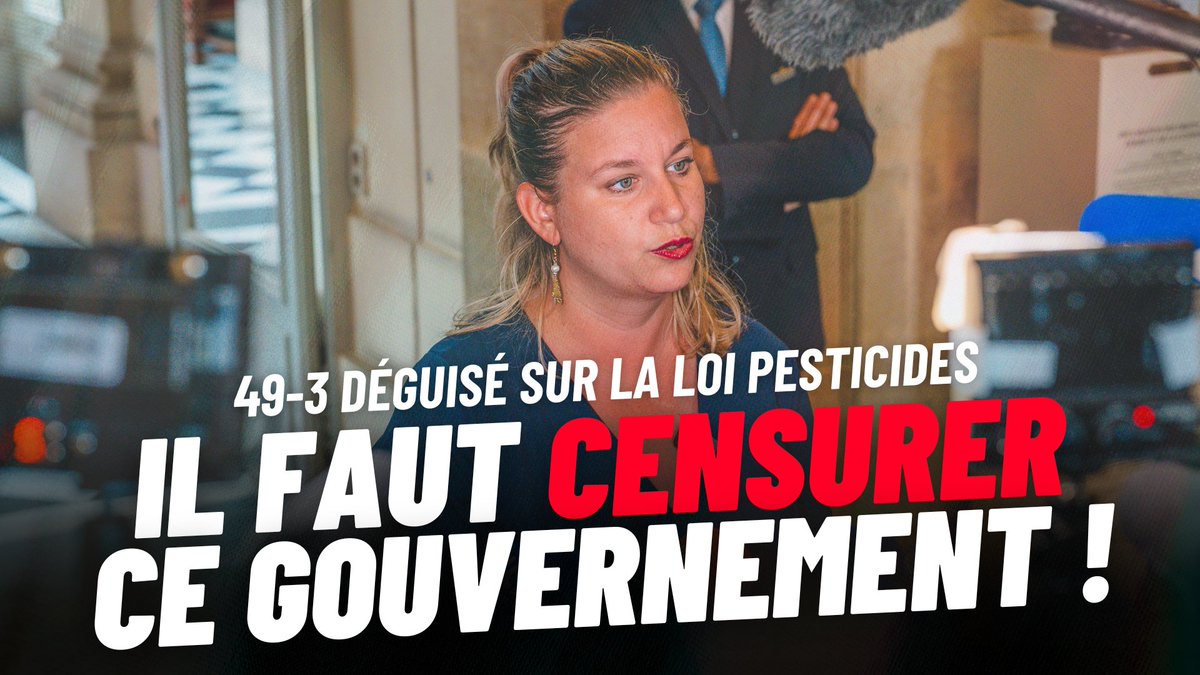 🔴⚡️ URGENT ! Mathilde Panot réagit au 49-3 déguisé pour empêcher l'Assemblée de débattre de la #LoiPesticides dite « Duplomb » dangereuse pour notre santé ! « C'est une nouvelle preuve de la brutalité démocratique de la Macronie. Il faut censurer ce Gouvernement. »