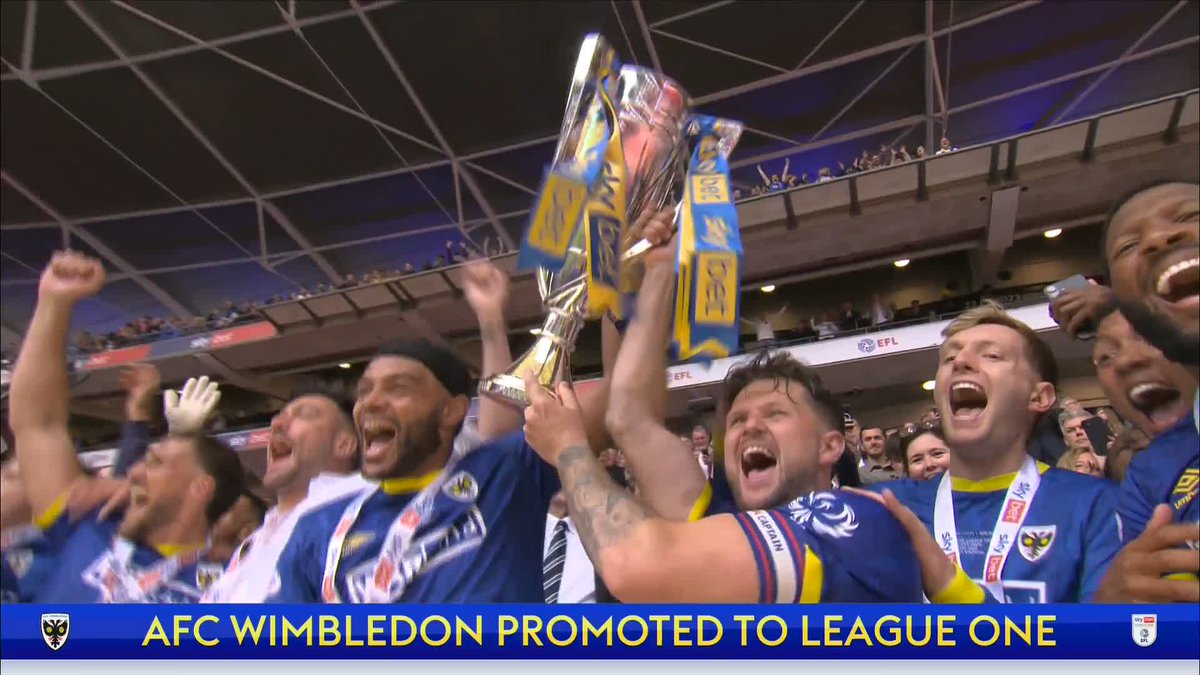 AFC Wimbledon are promoted to League One! 🏆