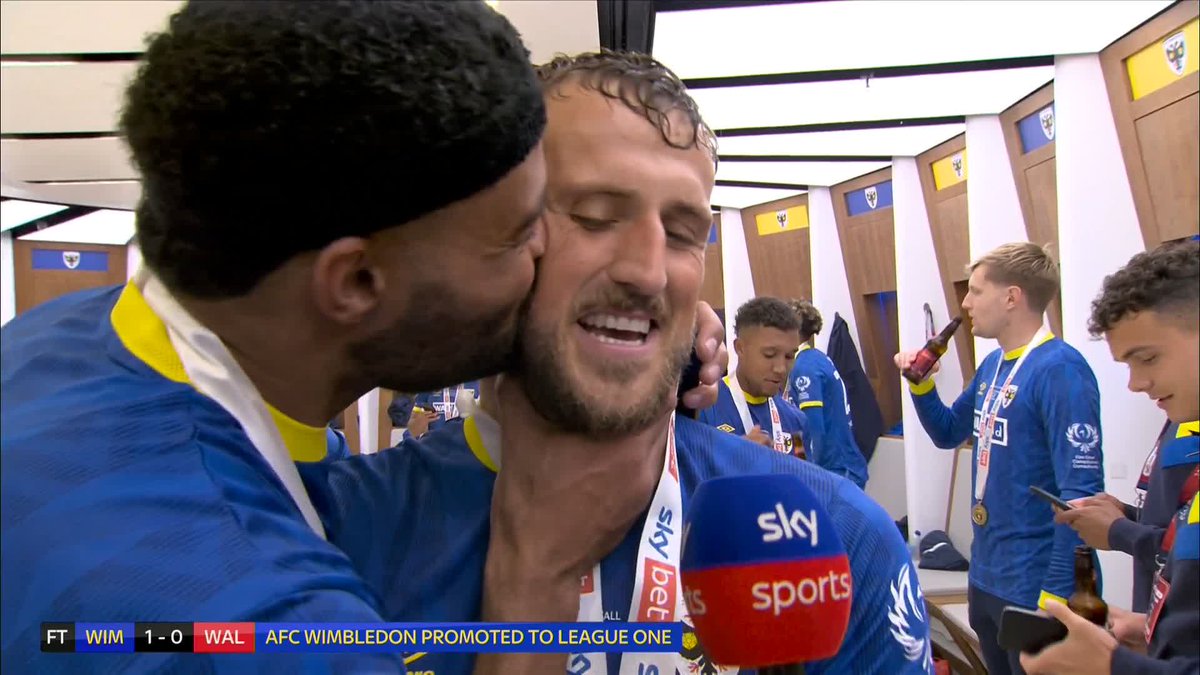 "Dons going up ole ole" 🎶 Joe Lewis says anything is possible for AFC Wimbledon next season! 🆙