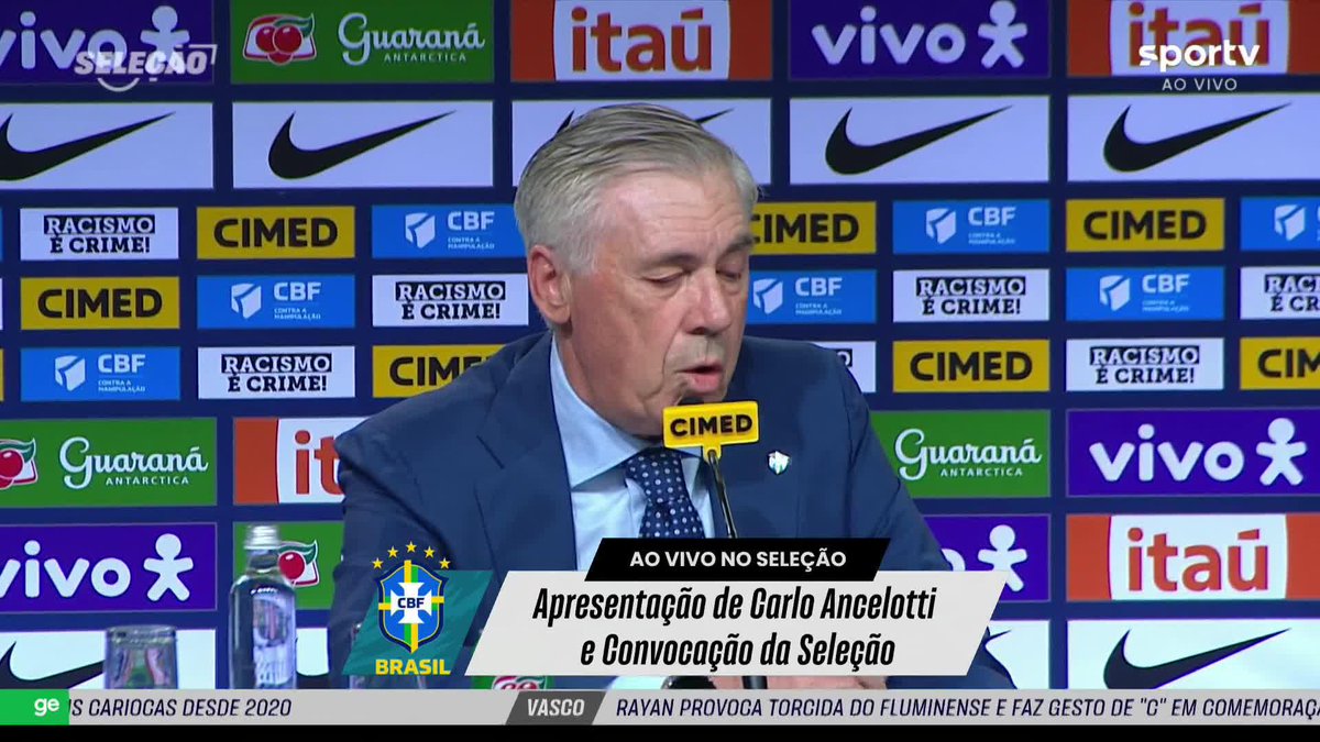 "Minha conexão com o Brasil começou muito cedo, com os anos 80, com Cerezo, Falcão" Ancelotti fala sobre sua história com a Seleção Brasileira e cita alguns jogadores com quem já trabalhou durante a carreira.