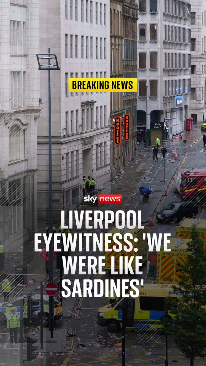 A man has been detained after a car collided with several pedestrians in Liverpool city centre during Liverpool FC's victory parade, Merseyside Police have said.