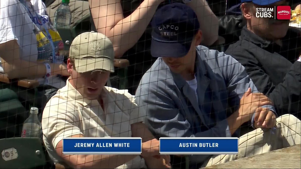 Jeremy Allen White, Austin Butler, Jason Bateman, and David Harbour are all at Wrigley Field today!