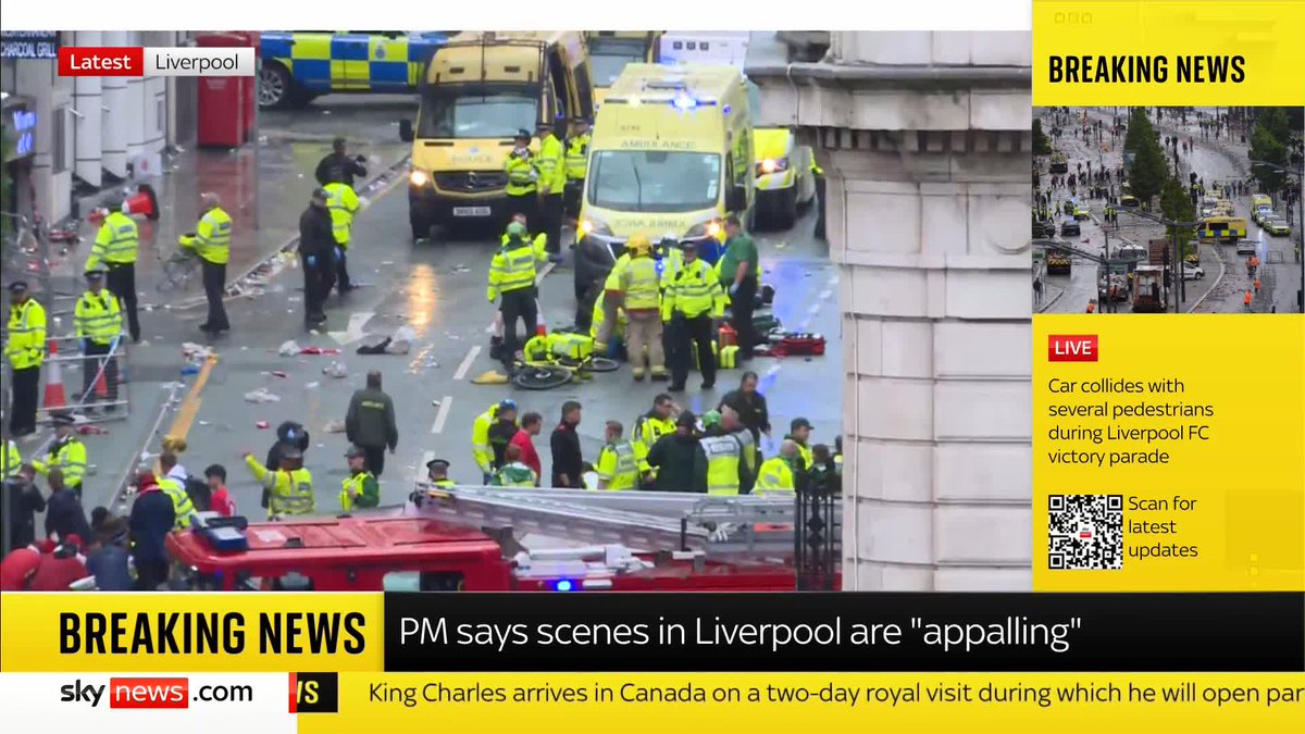 Prime Minister Sir Keir Starmer says the scenes in Liverpool are 'appalling' and has thanked emergency services for their response. Sky's Liz Bates has the latest from Westminster 📺 Sky 501 and YouTube