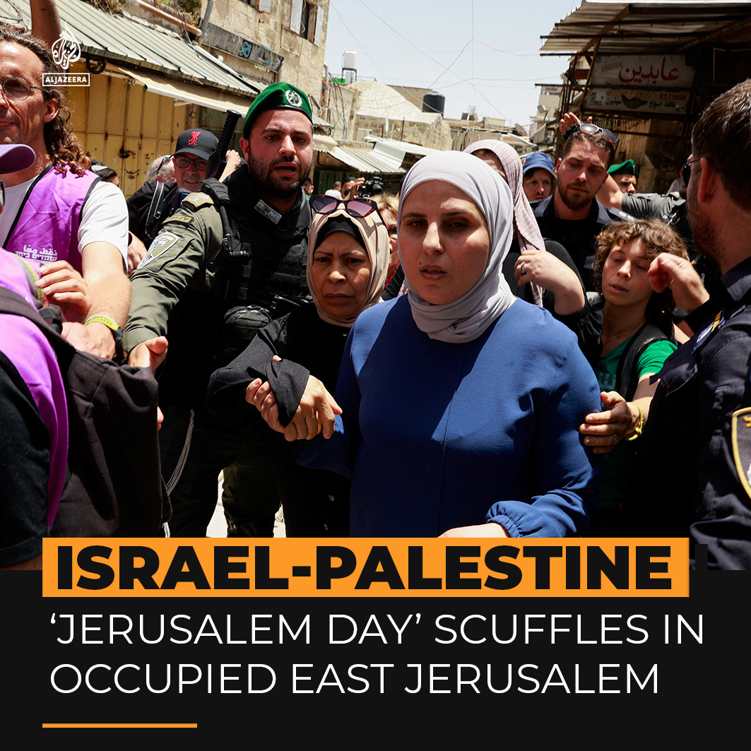 Right-wing Israelis storm Al-Aqsa compound in occupied East Jerusalem, attacking Palestinians and chanting anti-Muslim slogans on “Jerusalem Day,” which marks Israel’s 1967 occupation of the city.