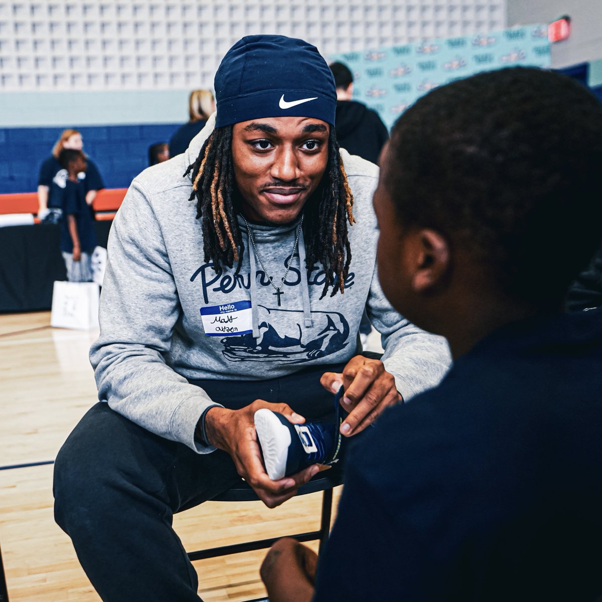 Philadelphia, PA📍 We spent time in Philly, giving back to kids at T.M. Peirce School, in partnership with Philadelphia Schools & PA State Police 👟💙 #WeAre x Penn State Football Fifth Quarter