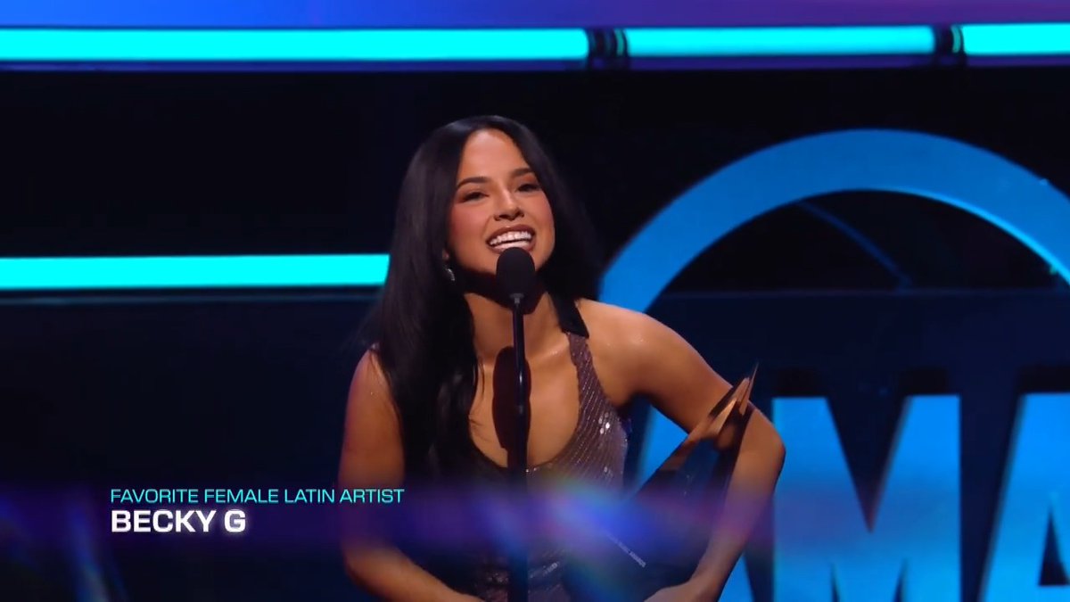 Congratulations to you Becky G! Our #AMAs Favorite Female Latin Artist! 🎉