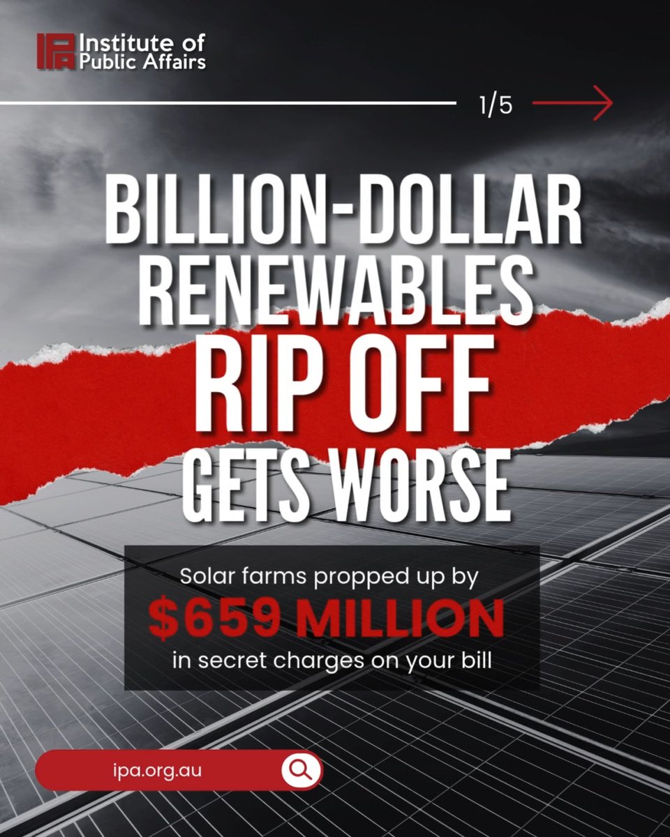 New IPA research exposes how Australian energy consumers are paying billions in subsidies to renewable energy operators through hidden charges on their power bills. Net zero and renewable energy is costing Australians a fortune #auspol #netzero #energy #blackouts Find out more: