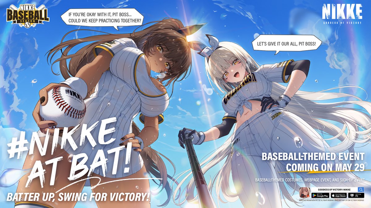⚾️ NIKKE BASEBALL SEASON PV - NIKKE AT BAT ⚾️ #NIKKEATBAT #NIKKE ✨ Pit boss, let the baseball field overflow with our luck! Batter up, swing for victory! HD Ver 🔗: 📢 Stay tuned for more details in our official update notice or in-game content!