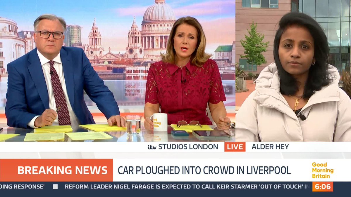 Four children were among dozens injured as a people carrier was driven into crowds celebrating at Liverpool's Premier League victory parade. Nitya Rajan has the latest from Alder Hey hospital.