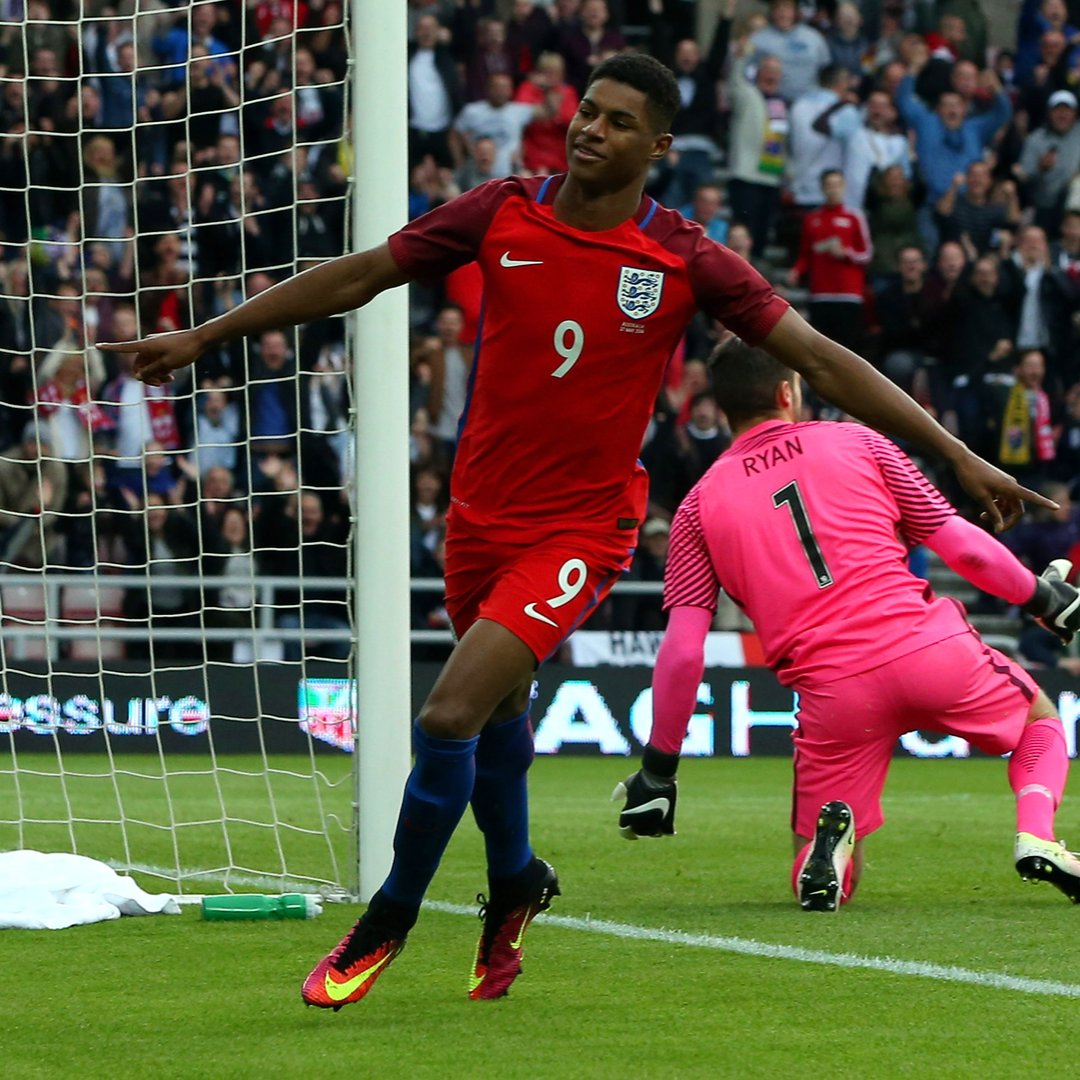 Marcus Rashford's debut goal for the #ThreeLions 🌟 #OnThisDay in 2016 📆