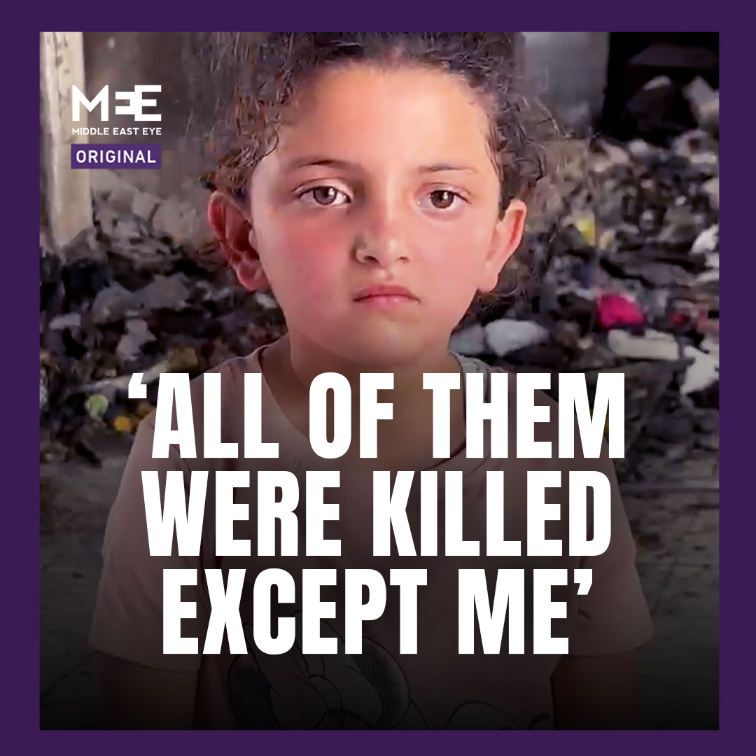 Ward Al-Sheikh Khalil, a Palestinian child who survived the bombing of the Fahmi al-Jarjawi school, recounts the night her mother and six siblings were burned to death