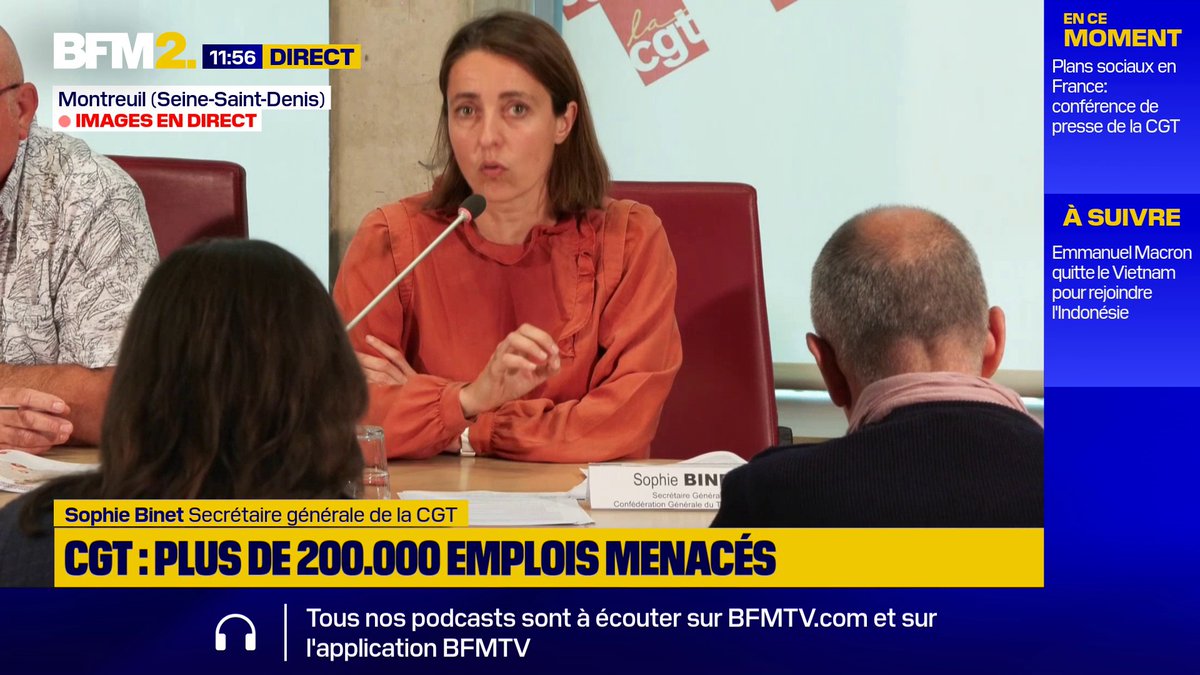 Sophie Binet (CGT) : "Le patronat et le gouvernement font clairement, systématiquement le choix du chômage" #BFM2