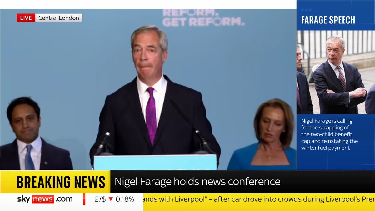 Reform UK leader Nigel Farage has condemned yesterday's incident in Liverpool as a "mindless act of violence". Latest: 📺 Sky 501 and YouTube