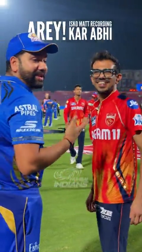 Rohit Sharma with Yuzi Chahal. 🤣