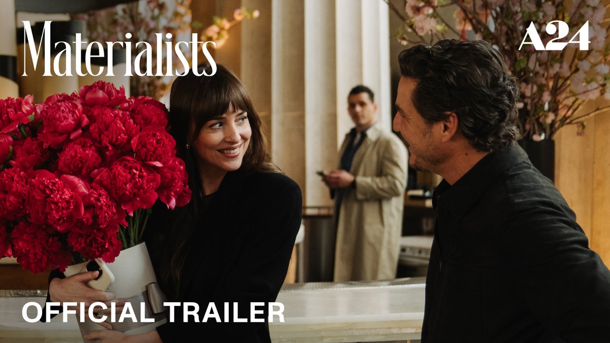 New trailer for Celine Song’s ‘MATERIALISTS’ starring Dakota Johnson, Chris Evans, and Pedro Pascal. In theaters June 13.