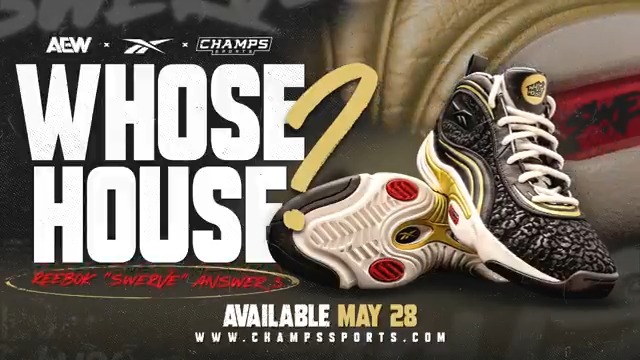 "Whenever they ask you #WhoseHouse? Here's the Answer." Swerve Strickland's official Reebok "Swerve" Answer 3 is on sale TOMORROW, May 28 at Champs Sports! Preorder now at