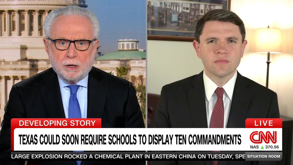 When asked why he is opposed to mandating the Ten Commandments in public schools, Texas State Rep. James Talarico (D-Austin), in seminary to become a Baptist minister, calls the bill un-American and unchristian. "...Forcing my religion down throats through government action is not love."