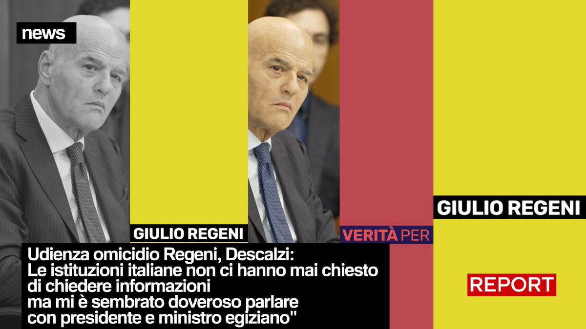 🔴Udienza omicidio Regeni, Descalzi: Le istituzioni italiane "non ci hanno mai chiesto di chiedere informazioni" ma mi è sembrato doveroso parlare con il presidente e ministro egiziano" Rivedi "Olio di ricino":