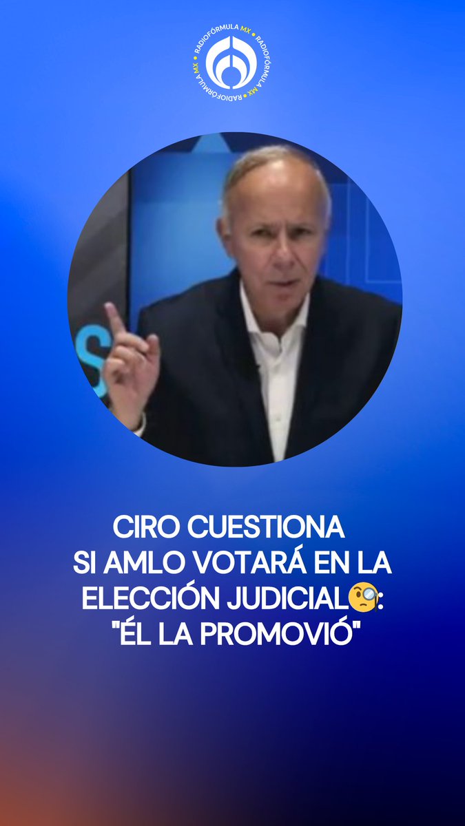 ¿Votará AMLO? 🗳️ El periodista Ciro Gómez Leyva cuestiona si el expresidente emitirá su voto en elección judicial o seguirá ‘escondido’: “Es la elección que promovió, ¿no va a salir a aportar un voto? Se fue con 75% de popularidad, pero vean el país que dejó”. 👀