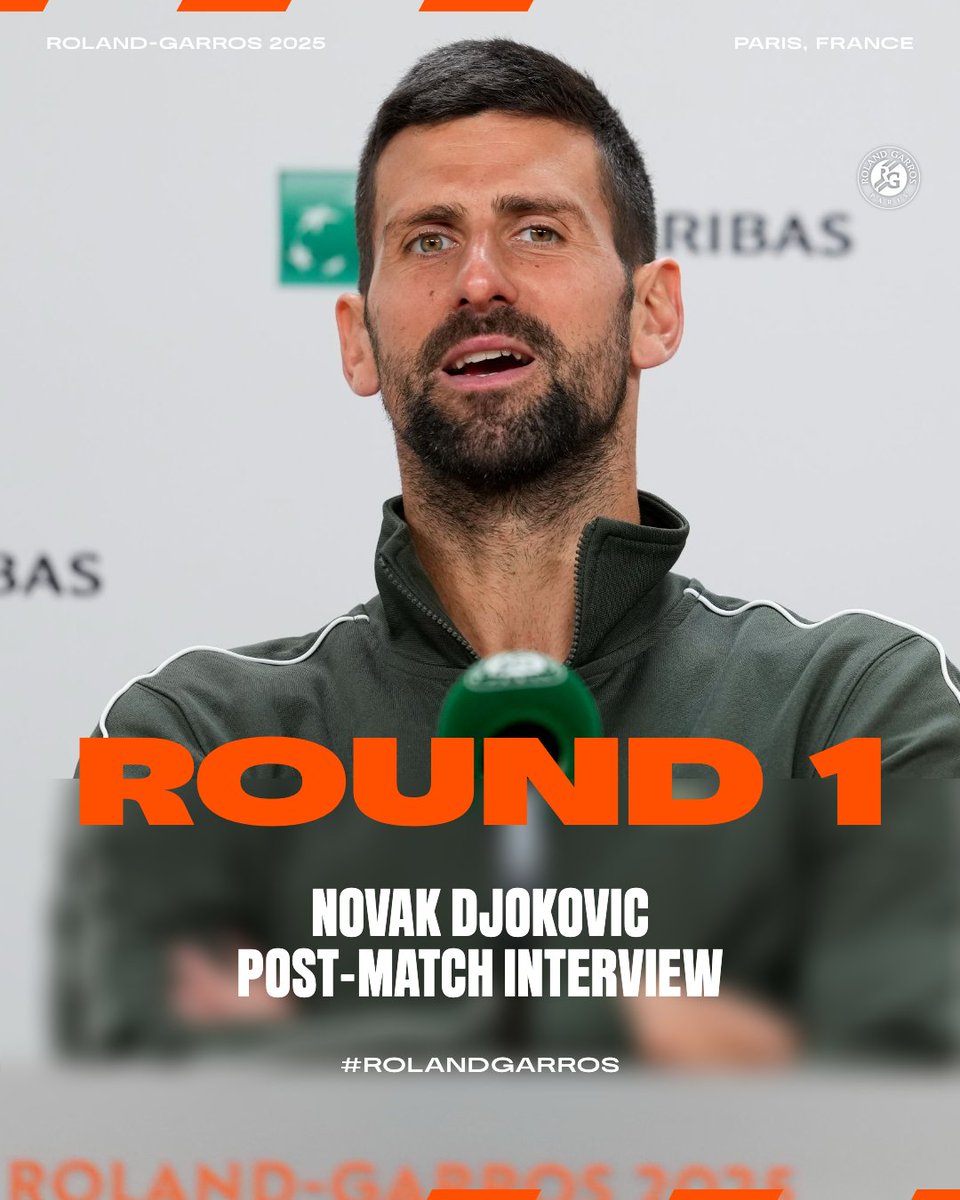 "Let's see how far I can go here, but I have a good feeling for now." Djokovic is feeling optimistic 🤩 #RolandGarros