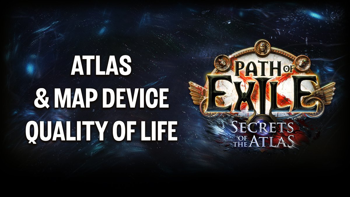 In the Secrets of the Atlas expansion we’re making some Quality of Life changes and improvements around the Atlas and Map Device. Tune in to on June 5 (PDT) to find out more about our 3.26 expansion for Path of Exile!