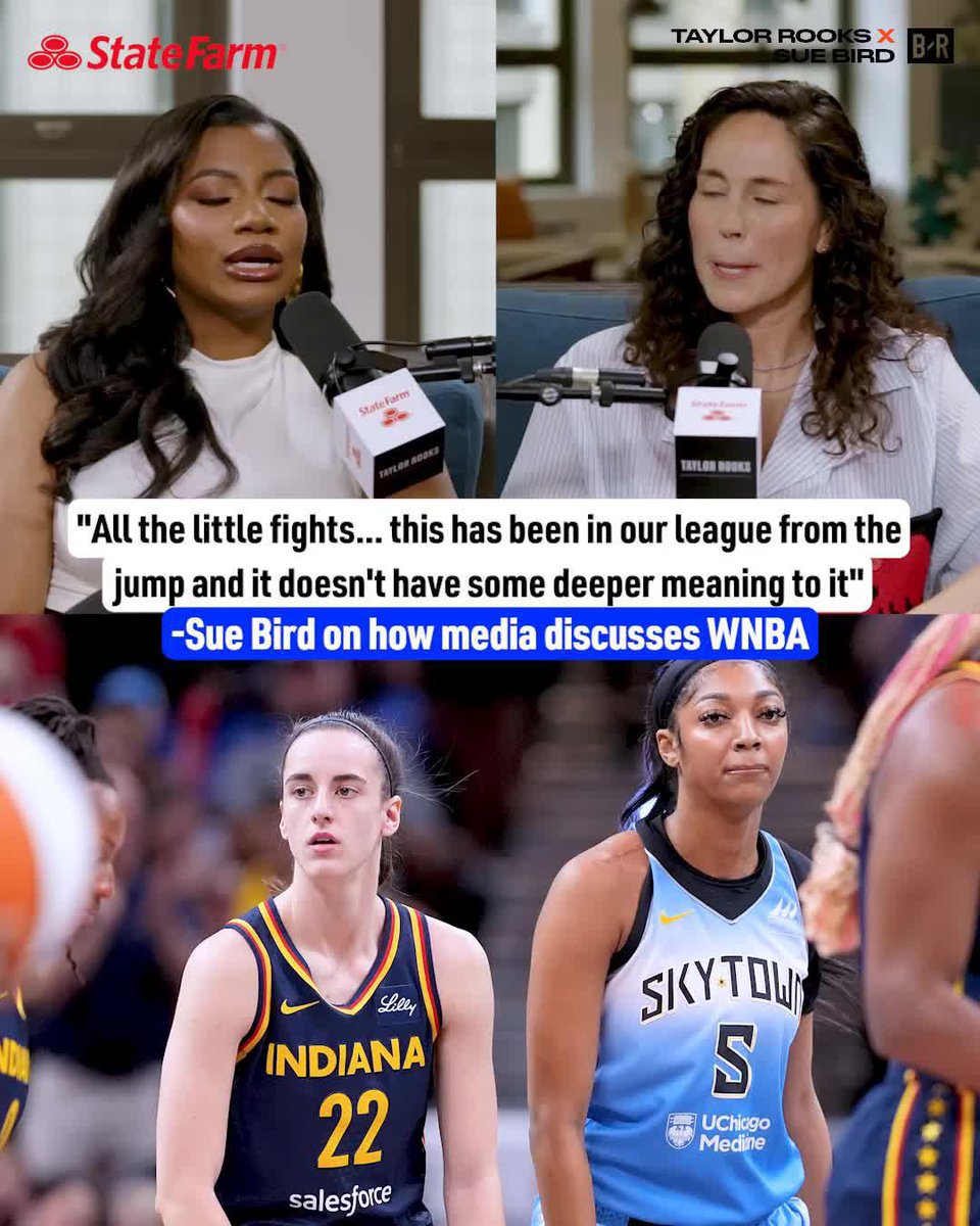 Sue Bird on how some media personalities spin WNBA rivalries: "All the little fights... this has been in our league from the jump and it doesn't have some deeper meaning to it" (via Taylor Rooks X)