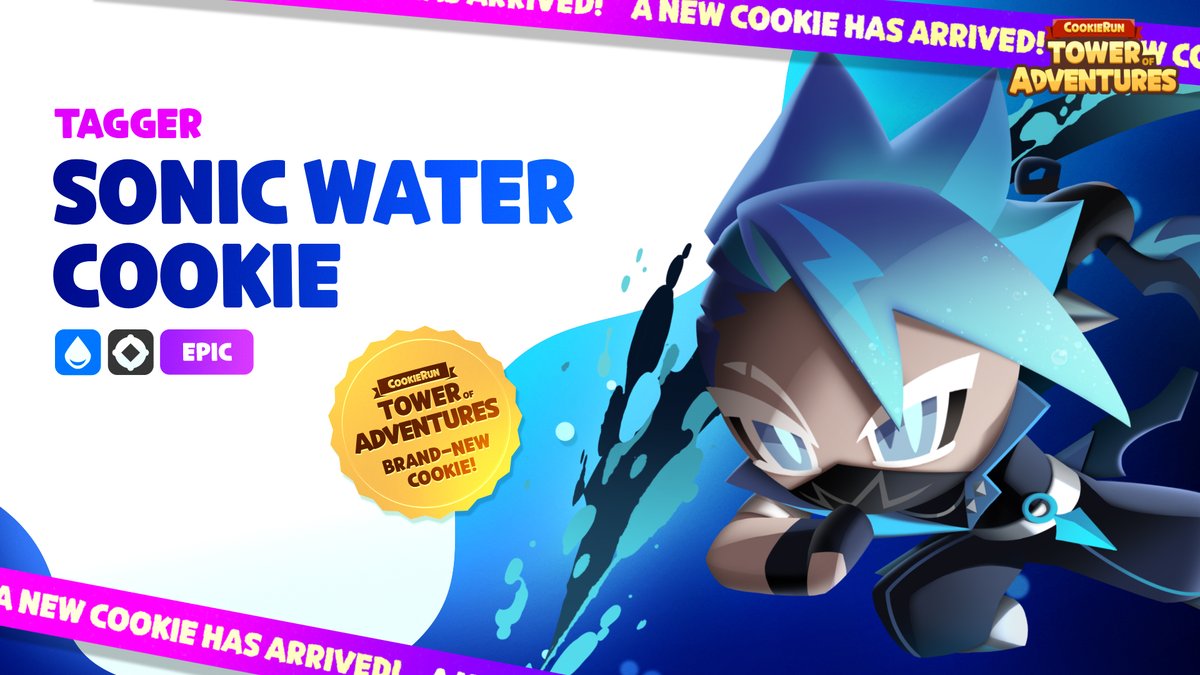 The update is live! ✨ Meet Sonic Water Cookie now! 💧 #Cookierun #CookieRunTOA #SonicWaterCookie