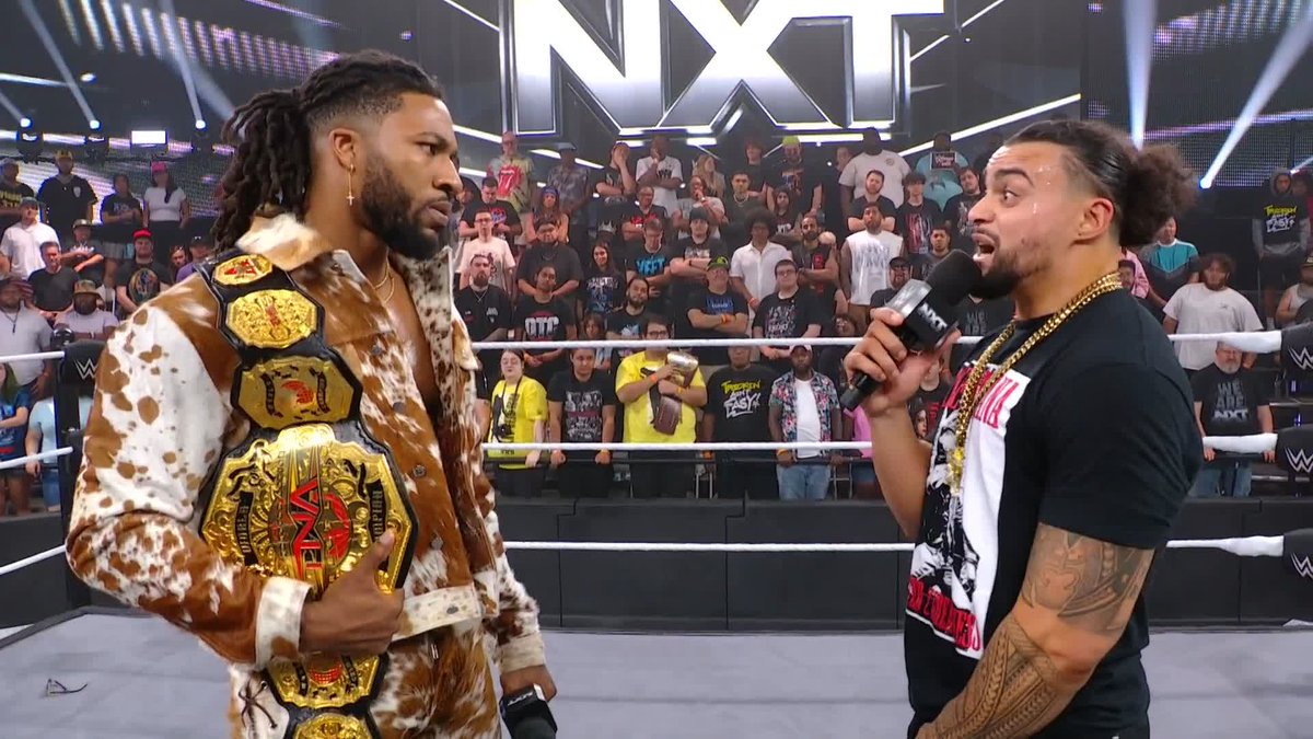 "I'm gonna be the one to take the TNA World Title from you!" Mike SANTANA🇵🇷 did not hold back on Trick Williams! 😲 #WWENXT