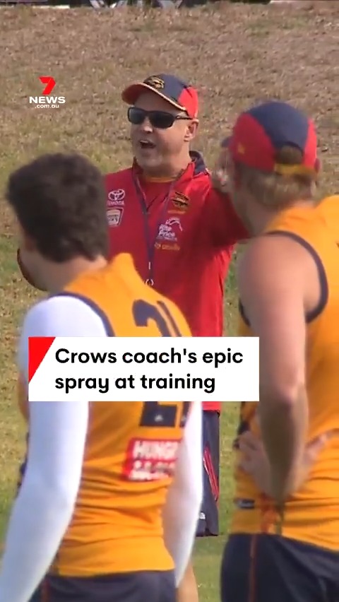“Start f****** concentrating”: 7NEWS has captured Crows coach Matthew Nicks giving his players a dressing down during today’s main training session. #7NEWS