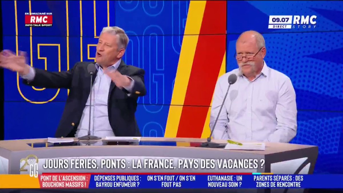 🏖️ Week-ends prolongés, jours fériés... la France pays de vacances : "Les formations dans le privé, c'est bidon." 🗣️ Emmanuel de Villiers : "Il est 9h05, la formation n'est pas commencée... c'est le café, le croissant et le jus d'orange." #GGRMC