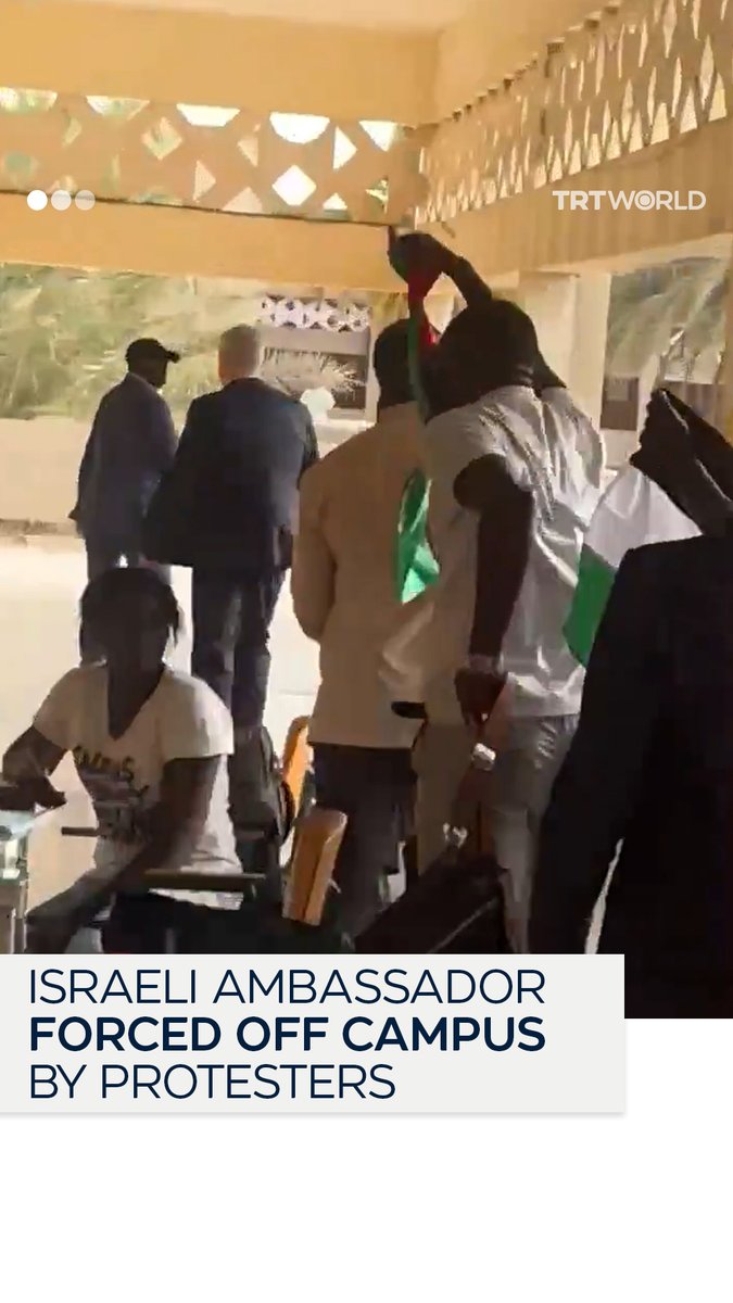 Israel’s ambassador to Senegal, Yuval Waks, was forced off the Cheikh Anta Diop University campus in Dakar, Senegal, after students protested his presence and chanted pro-Palestinian slogans on May 27