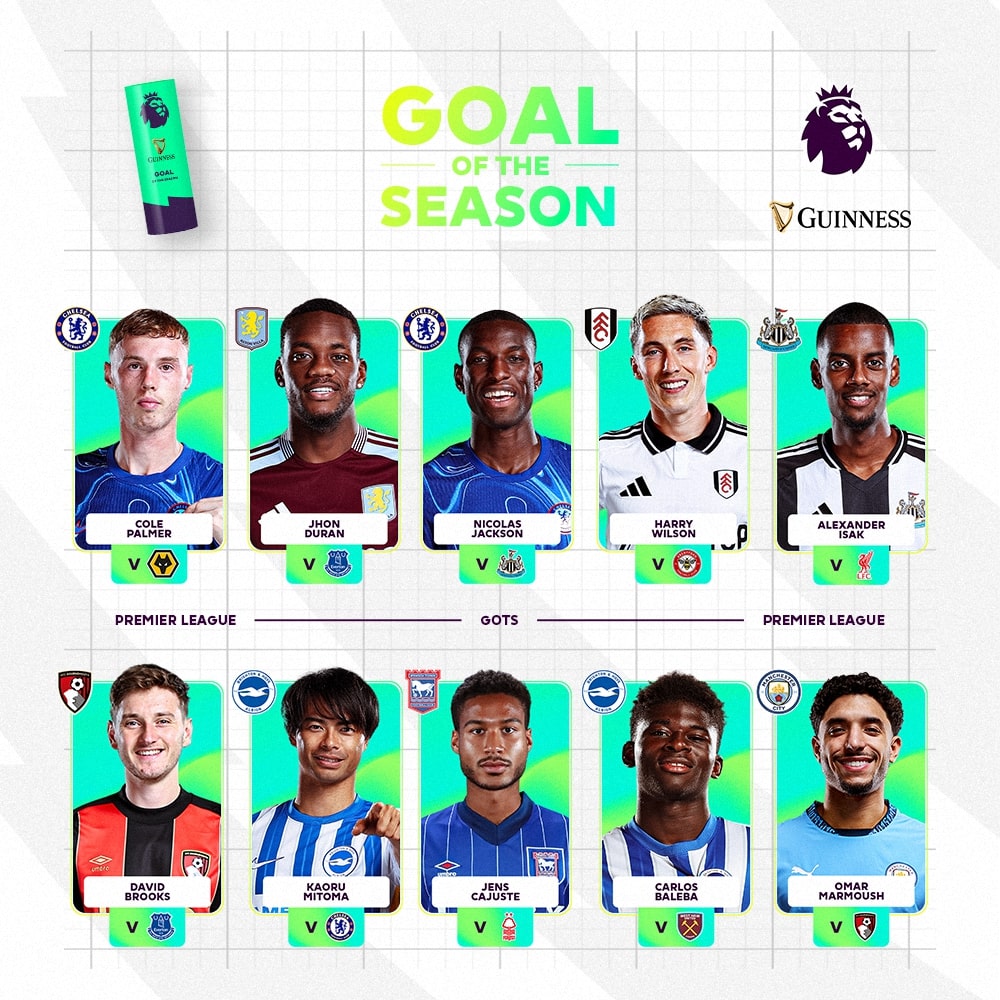 Enjoy the 🔟 Guinness Goal of the Season contenders and vote for your favourite! 👇