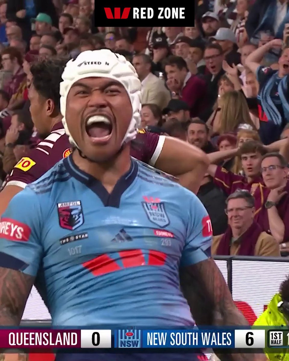 WHAT A PASS 🤯 Latrell looking deadly inside the Westpac Red Zone! #Origin