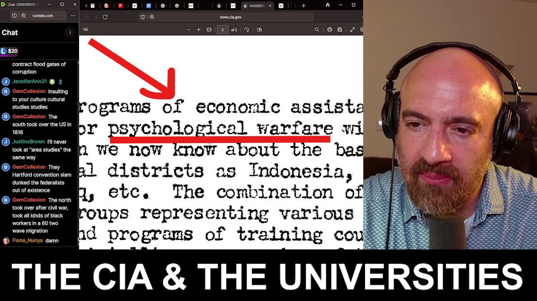 How The CIA Created The Modern Universities. Going over declassified CIA files, I show the CIA directly arranging funding from the NGOplex to fund political science, social science, history, psychology, economics &amp; area studies starting 75 years ago when the CIA first began.