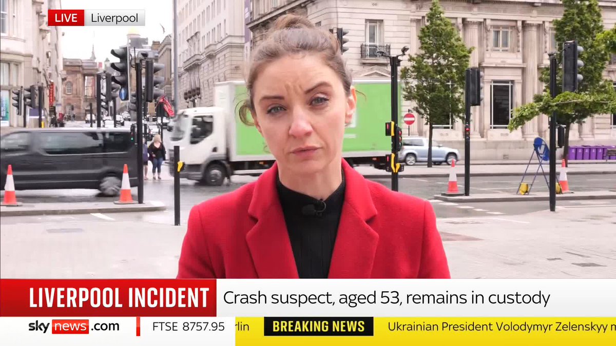 Warning: distressing images The Sky News team in Liverpool have obtained footage from a CCTV camera at the top of Water Street which shows the moment the car passes through crowds. Katerina Vittozzi has the latest. 📺 Sky 501 and YouTube