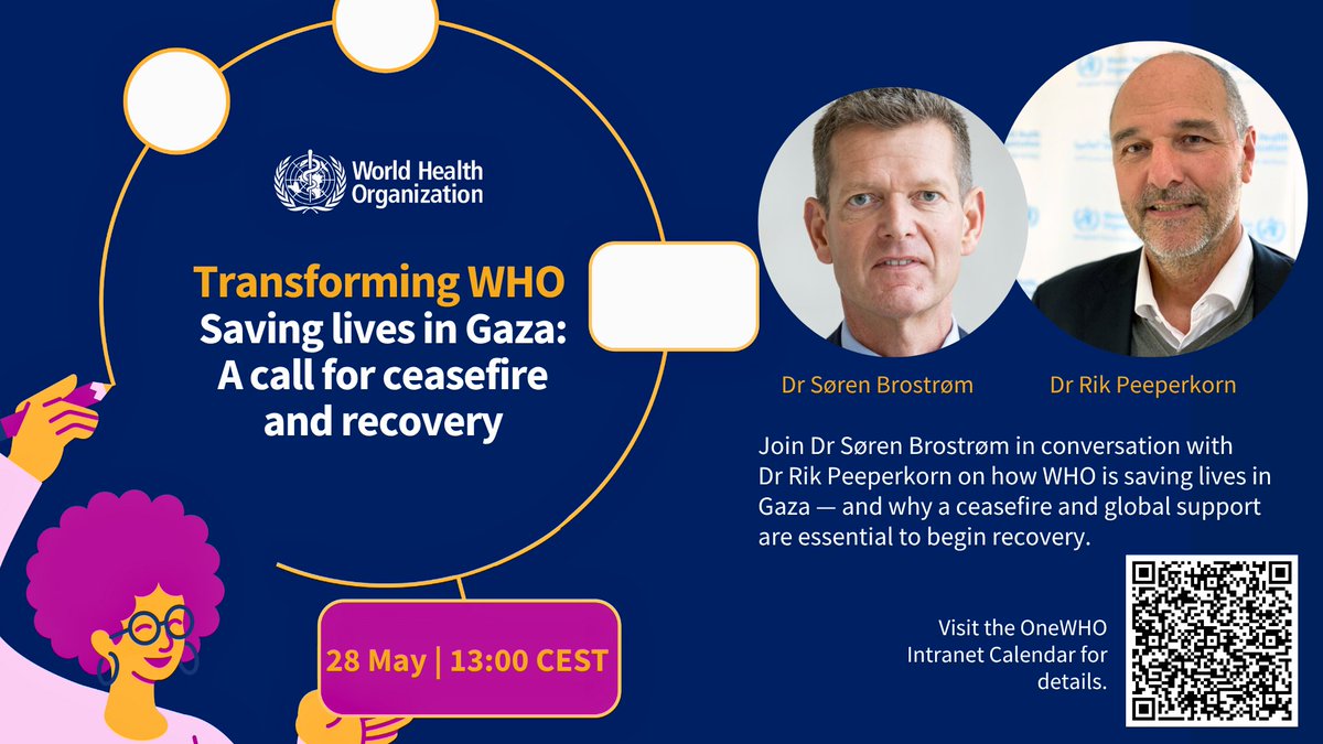 Watch Transforming WHO with Rik Peeperkorn and Søren Brostrøm as they discuss how WHO is saving lives in #Gaza, delivering emergency care, supplies and medevacs, and calling for a ceasefire and urgent support to rebuild.