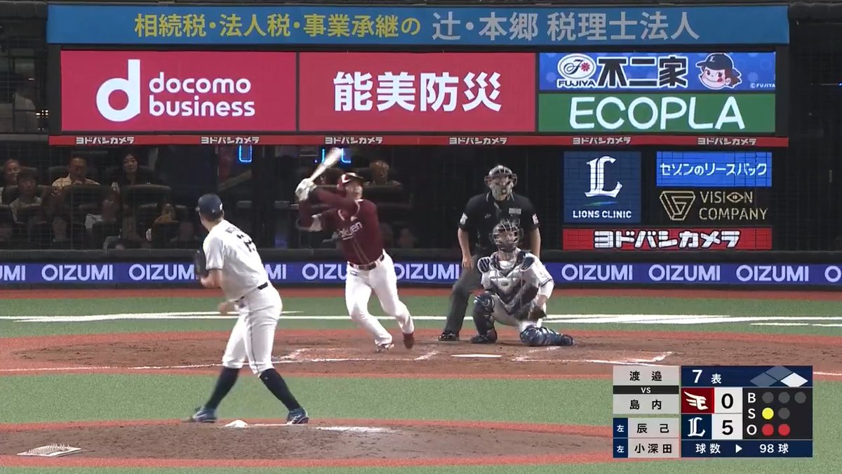 埼玉西武 #渡邉勇太朗 投手が7回99球3安打6奪三振1四球無失点の好投✨ #seibulions 👇ライブ配信はこちら