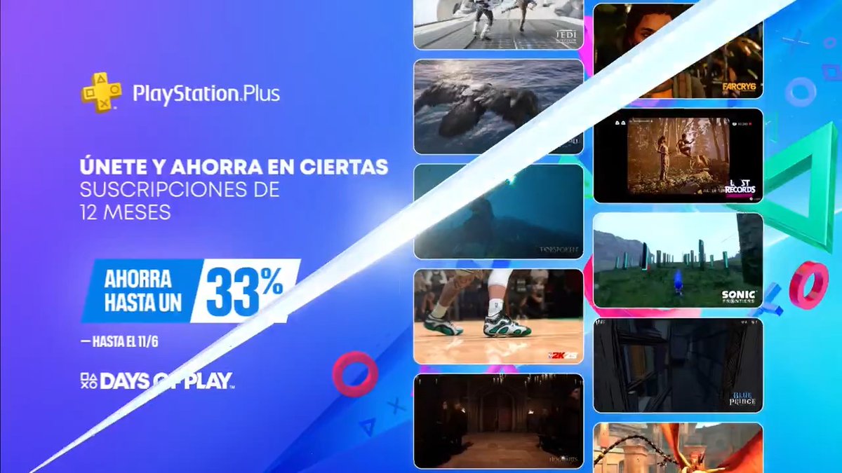 Las ofertas de #DaysOfPlay llegan a #PlayStationPlus😎 Únete a Essential, Extra o Premium y ahorra hasta un 33% en tu suscripción. Y, si ya eres miembro, MEJORA TU PLAN a PlayStation Plus Premium y ahorra hasta un 33%. ¡SOLO hasta el 11/06!👉