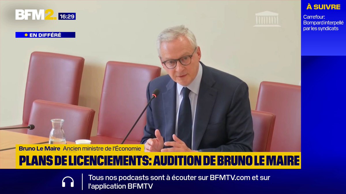 Bruno Le Maire, auditionné à l'Assemblée: "Je ne suis pas sûr que ce soit chez les petits qu'il faille chercher l'argent, (...) on comprend la colère des taxis" #BFM2