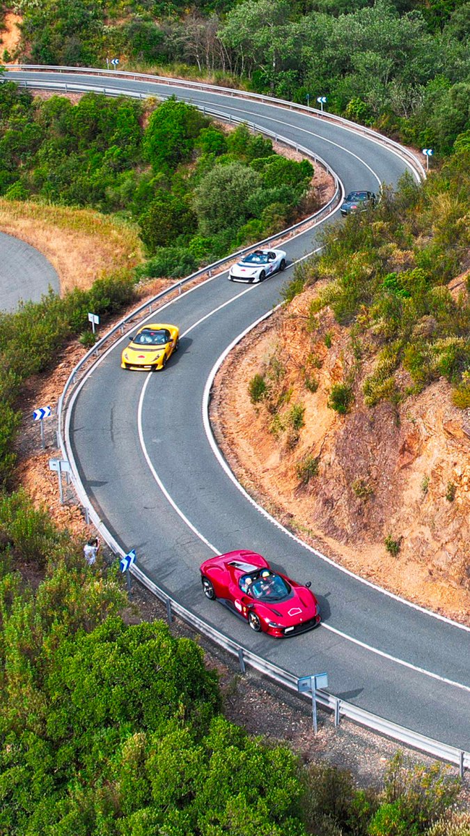 Set against the stunning backdrop of Andalusia, the #FerrariCavalcade turns the road into a runway of unmistakable style. #Ferrari