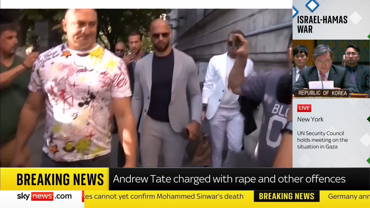 BREAKING: Andrew Tate and his brother Tristan have been charged with rape and other offences in the UK Read more: 📺 Sky 501, Virgin 602, Freeview 233 and YouTube