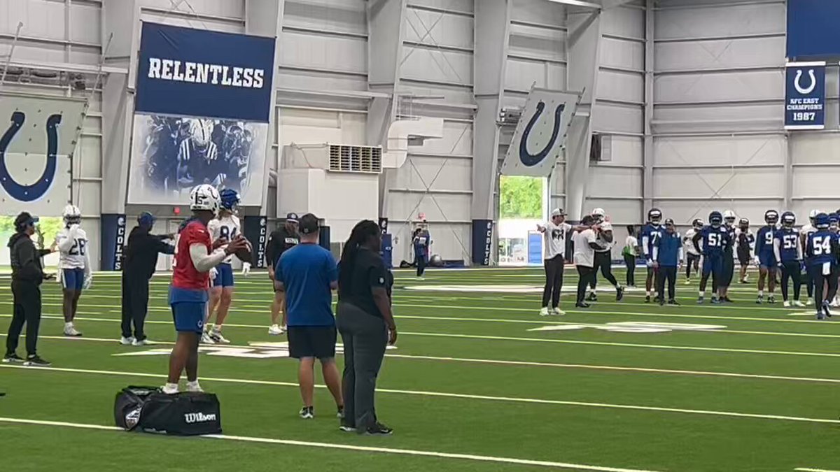 #Colts QBs Anthony Richardson and Daniel Jones splitting reps.