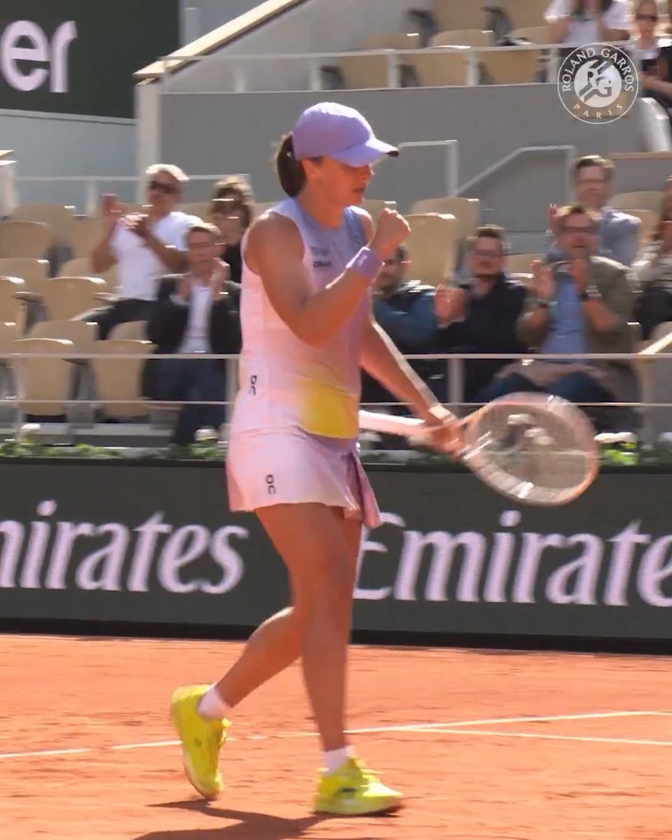 Not on my court! 💪 Four-time champion Iga Swiatek sweeps past Raducanu in the second round! 👊🎾 #RolandGarros