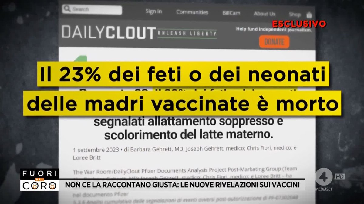 Nuovi documenti esclusivi che Pfizer è stata costretta a rendere pubblici riportano che il 23% dei feti o dei neonati delle madri vaccinate è morto. E non solo. Il servizio di Marianna Canè a #Fuoridalcoro