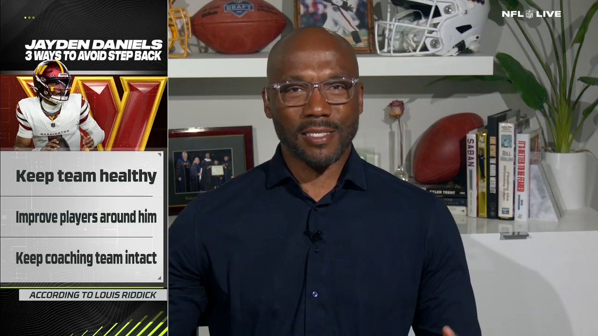 .Louis Riddick went in-depth on three goals for the Commanders to avoid a Jayden Daniels' sophomore slump 📈 "He is the least of my worries."