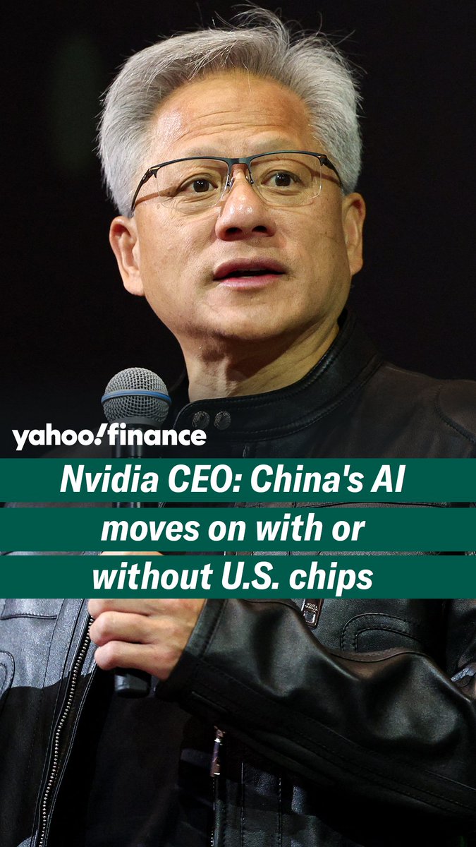 "The question is not whether China will have AI. It already does. The question is whether one of the world's largest AI markets will run on American platform," $NVDA CEO Jensen Huang said discussing bans on chip exports to China.