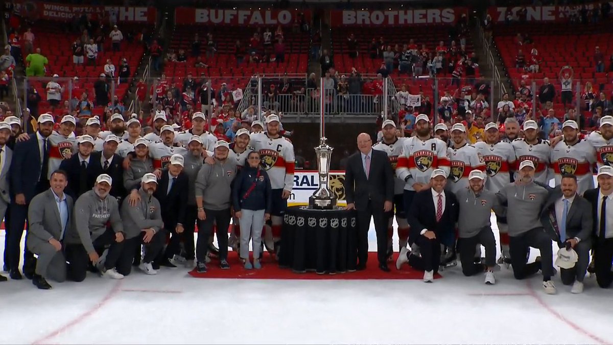 The Florida Panthers are becoming awfully familiar with the Prince of Wales Trophy 🏆😼 #StanleyCup