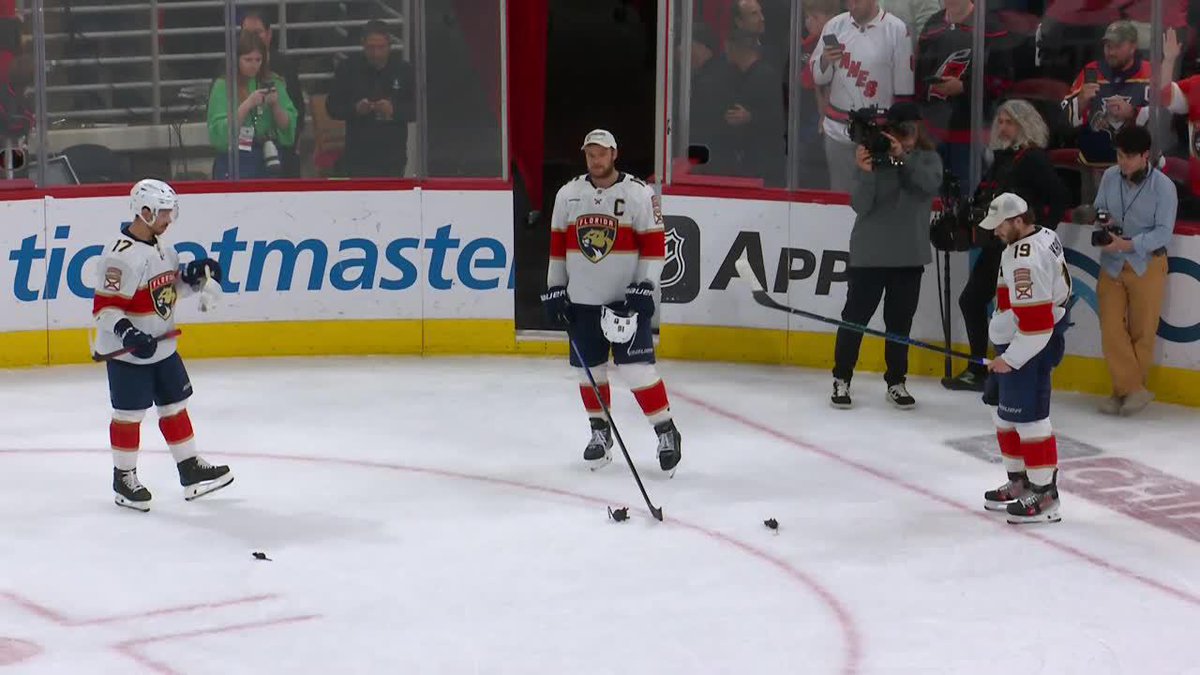 The tradition moves on to the SCF... Panthers FIRING rats at Brad Marchand 😅🐀