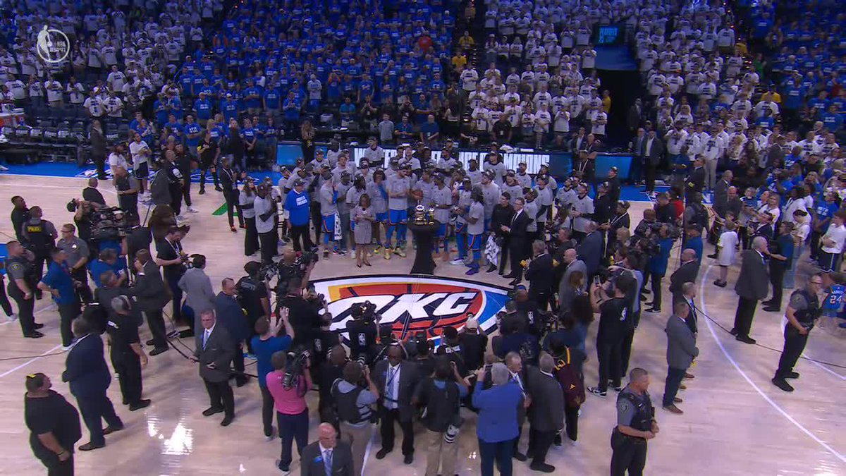 OKC gets its WCF champions trophy and SGA gets his WCF MVP trophy 🏆🏆